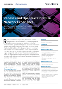 renesas and opentext optimize network experience