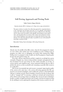 Self-Testing Approach and Testing Tools