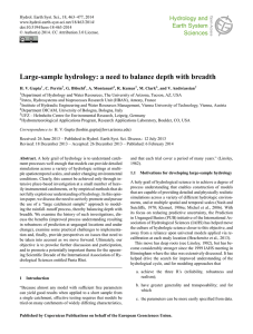 Large-sample hydrology: a need to balance depth with breadth