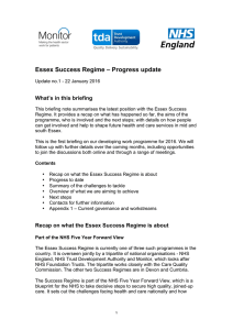 Essex Success Regime – Progress update