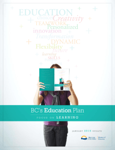 the January 2015 update of the BC`s Education Plan +