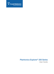 Plantronics Explorer 230 User`s Guide