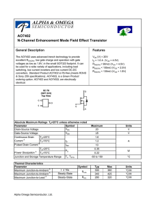 AO7402 N-Channel Enhancement Mode Field Effect Transistor