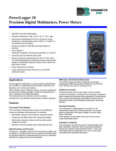PowerLogger 10 Precision Digital Multimeters, Power Meters