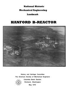 hanford b-reactor - American Society of Mechanical Engineers