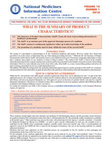 What is The Summary of Product Characteristics?
