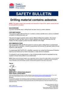 Drilling material contains asbestos