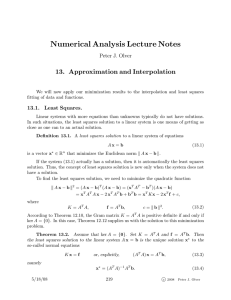Approximation and Interpolation
