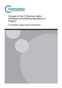Changes to Part P (Electrical safety - Dwellings) of the