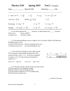 Physics 2145 Spring 2015 Test 2 (4 pages)