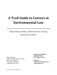 A Trail Guide to Careers in Environmental Law