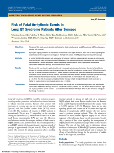 Risk of Fatal Arrhythmic Events in Long QT Syndrome Patients After