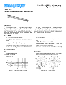 Shure SM81 Microphone Specification Sheet