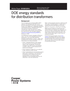 W10012014 DOE energy standards for distribution transformers