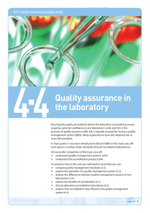 Topic guide 4.4: Quality assurance in the laboratory