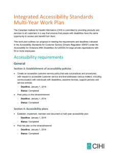 Integrated Accessibility Standards Multi-Year Work Plan