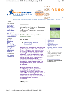 International Journal of Molecular Engineering