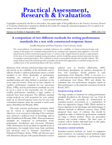 A comparison of two different methods for setting performance