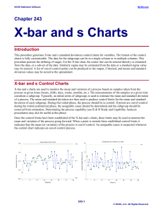 X-bar and s Charts