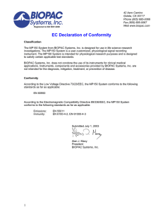 EC Declaration of Conformity