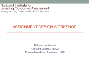 assignment design workshop - National Institute for Learning
