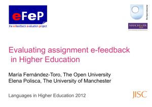 Evaluating assignment e-feedback in Higher Education