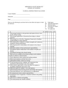 Clinical Instructor Evaluation Tool