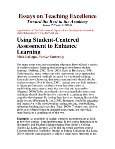 Student Centered Assessment