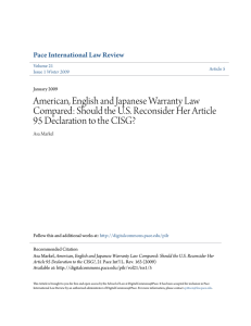 American, English and Japanese Warranty Law Compared: Should