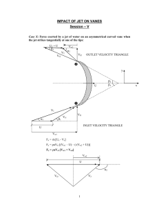 Page 1 1 IMPACT OF JET ON VANES Session – V Case X: Force