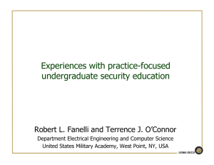 Experiences with practice-focused undergraduate security