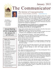 January 2015 Communicator - First Congregational Church