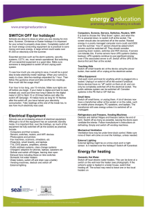 Switch off for Holidays Factsheet