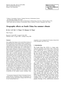 Orographic effects on South China Sea summer climate