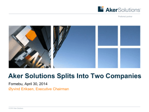 Aker Solutions Splits Into Two Companies