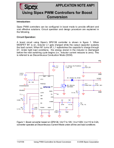 APPLICATION NOTE ANP1 Using Sipex PWM Controllers for