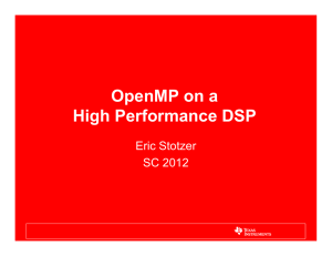 OpenMP on a High Performance DSP