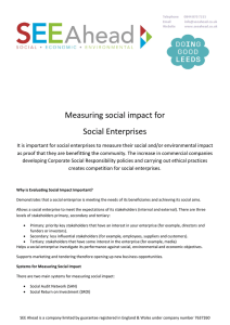 Measuring social impact for Social Enterprises