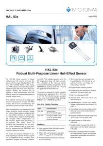 HAL 83x HAL 83x Robust Multi-Purpose Linear Hall