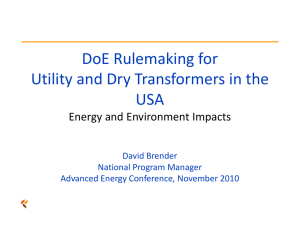 Distribution Transformer Energy Efficiency Regulations