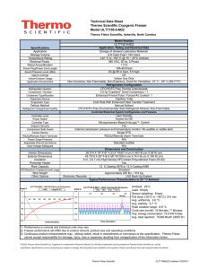 Technical Data Sheet Thermo Scientific Cryogenic