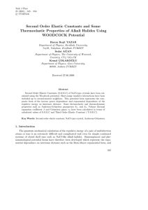 Second Order Elastic Constants and Some Thermoelastic Properties