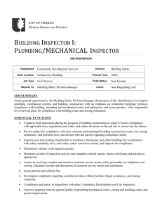 PLUMBING/MECHANICAL INSPECTOR