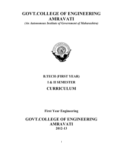 B. Tech. first year 2012-13 - Government College of Engineering