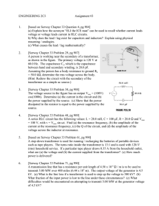 ENGINEERING 2C3 Assignment #3 1. [based on Serway Chapter