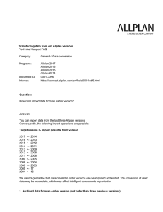 Transferring data from old Allplan versions Technical Support FAQ