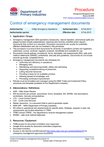 Procedure - Control of emergency management documents version 2