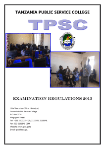 TPSC Examinations Regulations - Tanzania Public Service College