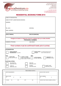 RESIDENTIAL BOOKING FORM 2015 Final