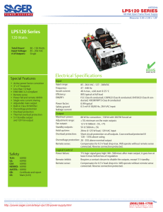 LPS120 Series Electrical Specifications